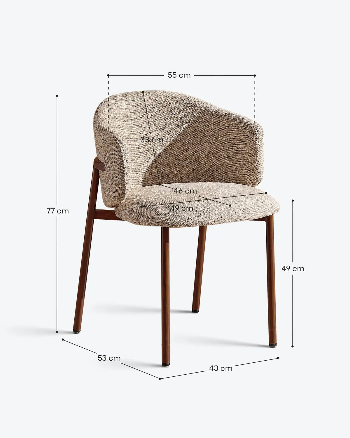 Luna Greige Dining Chair – Japandi Mid-Century Modern Style