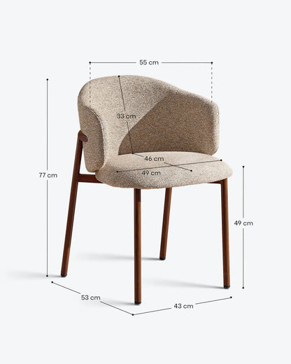 Luna Greige Dining Chair – Japandi Mid-Century Modern Style