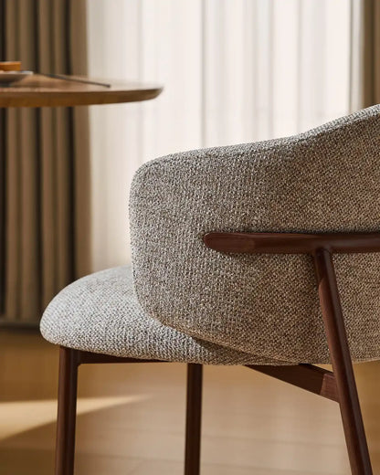 Luna Greige Dining Chair – Japandi Mid-Century Modern Style