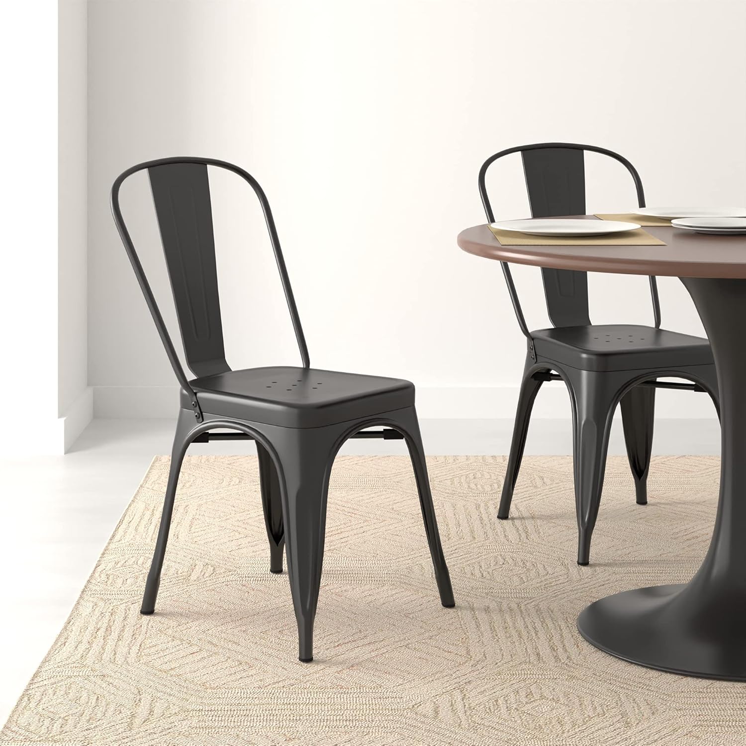 Industrial Stackable Metal Dining Chair