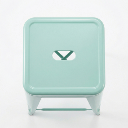 Industrial Green Light Metal Bar Stool