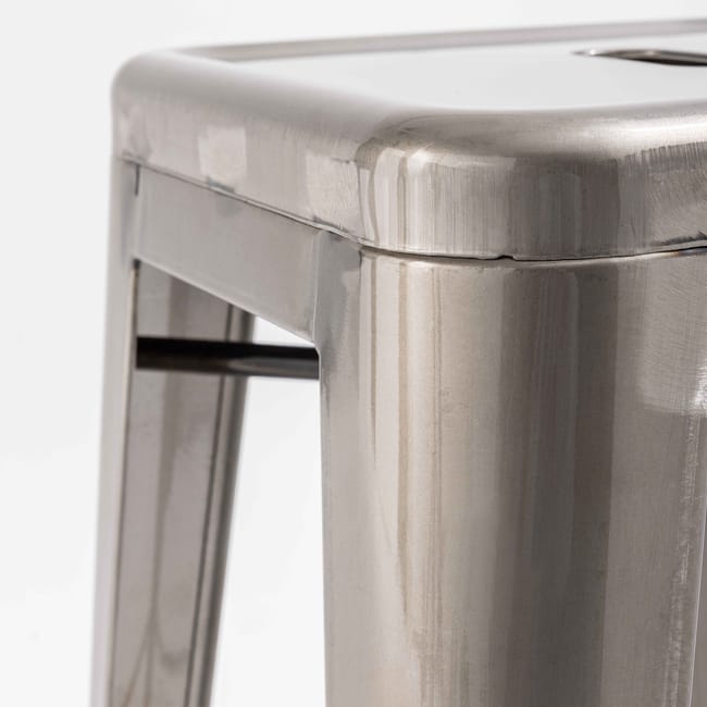 Industrial Loft Metal Dining Chair – Stackable Bistro Chairs in Gunmetal Grey