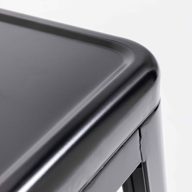 Industrial Black Metal Bar Stool - High Back, Stackable