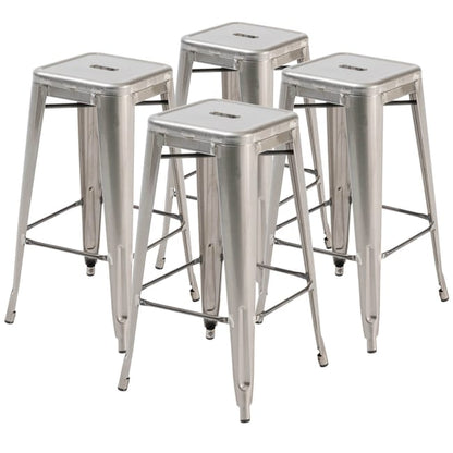 Industrial Loft Metal Dining Chair – Stackable Bistro Chairs in Gunmetal Grey